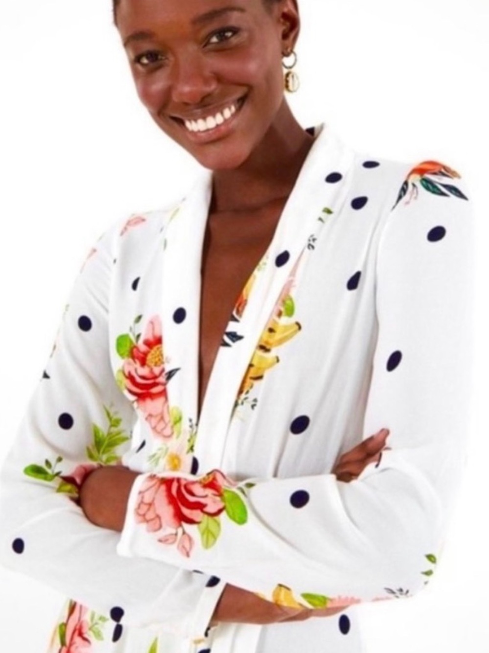 Farm Rio Nanaju Maxi Poka Dot Floral Dress Size Medium - Picture 2 of 9